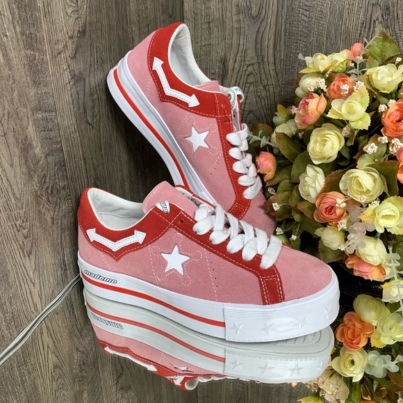 Converse Shoes - ❤️Con&Mademe One Star Platform Suede OX Pink Icing